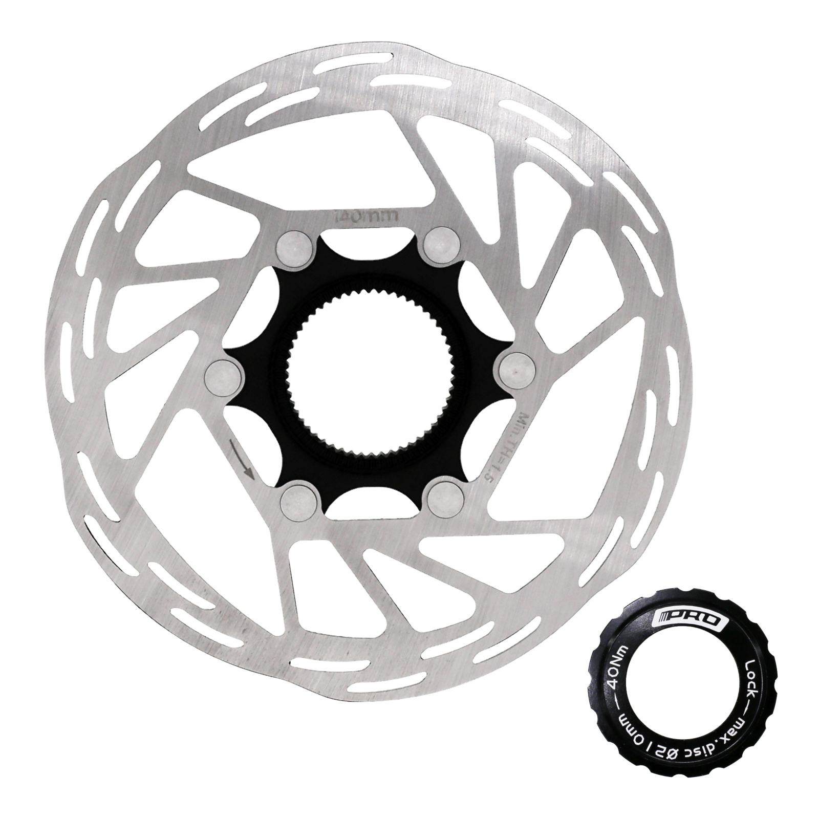 IIIPRO Bike Center Lock Disc Brake Rotor 140 160 180mm 203mm MTB Road Mountain Cooling Brake Disc And Lock Ring centerlock