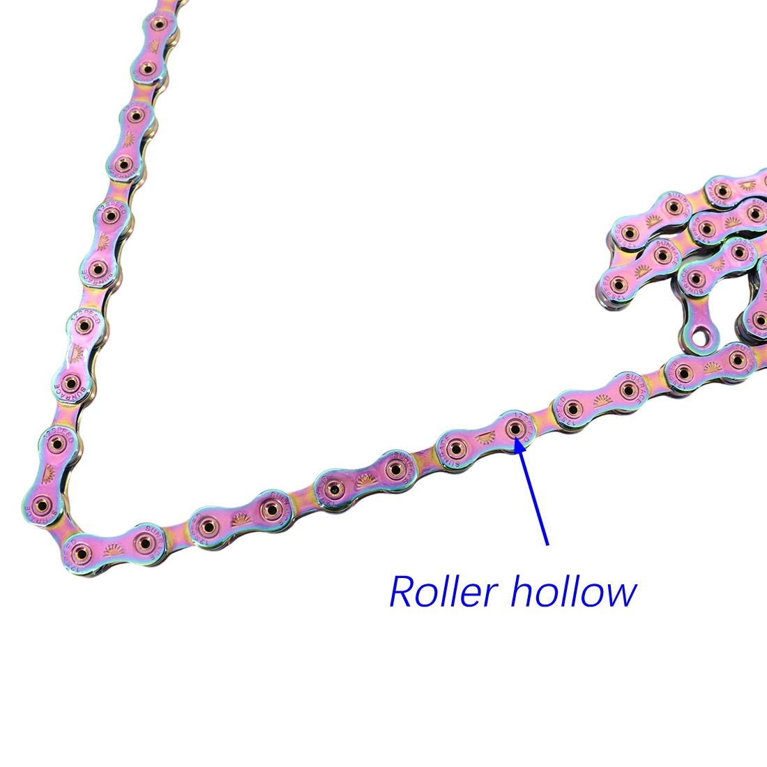 Sunrace Bike Chain 12 speed SLA roller hollow gold oil slick Titanium coating MTB road bike chain for Shimano/ SRAM 12s oilslick