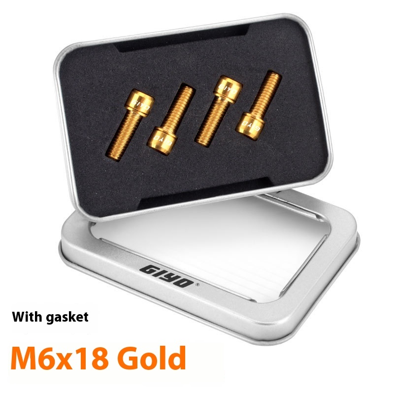 GIYO Disc Brake Fixing Bolts with Titanium Alloy Screws for Mountain and Road Bikes Crank Bolts with Washers M6x18/20