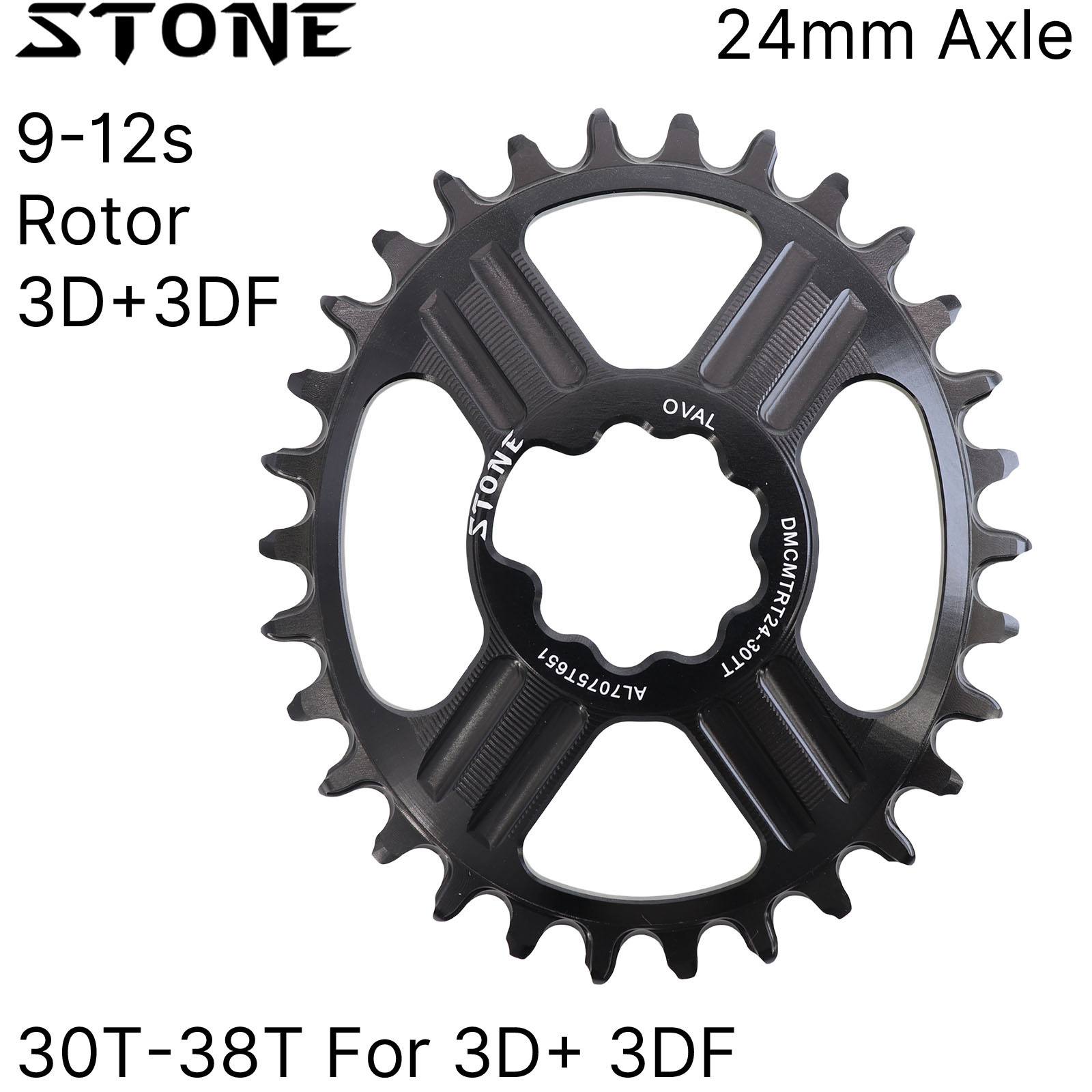Stone Oval Chainring 24mm axle for Rotor 3D+ 3DF 30T 32T 34 36 38T Direct Mount Chainwheel Bicycle Plate Tool 12 speed