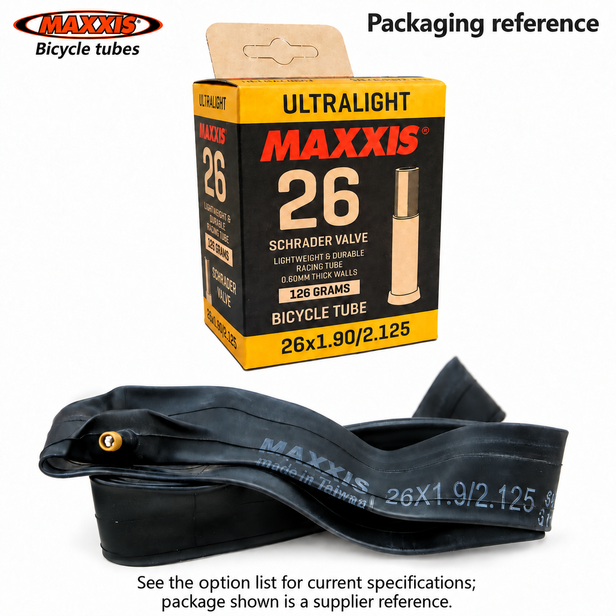 MAXXIS Bicycle Inner Tubes, 0.6 / 0.8 / 1.2mm, Schrader and Presta