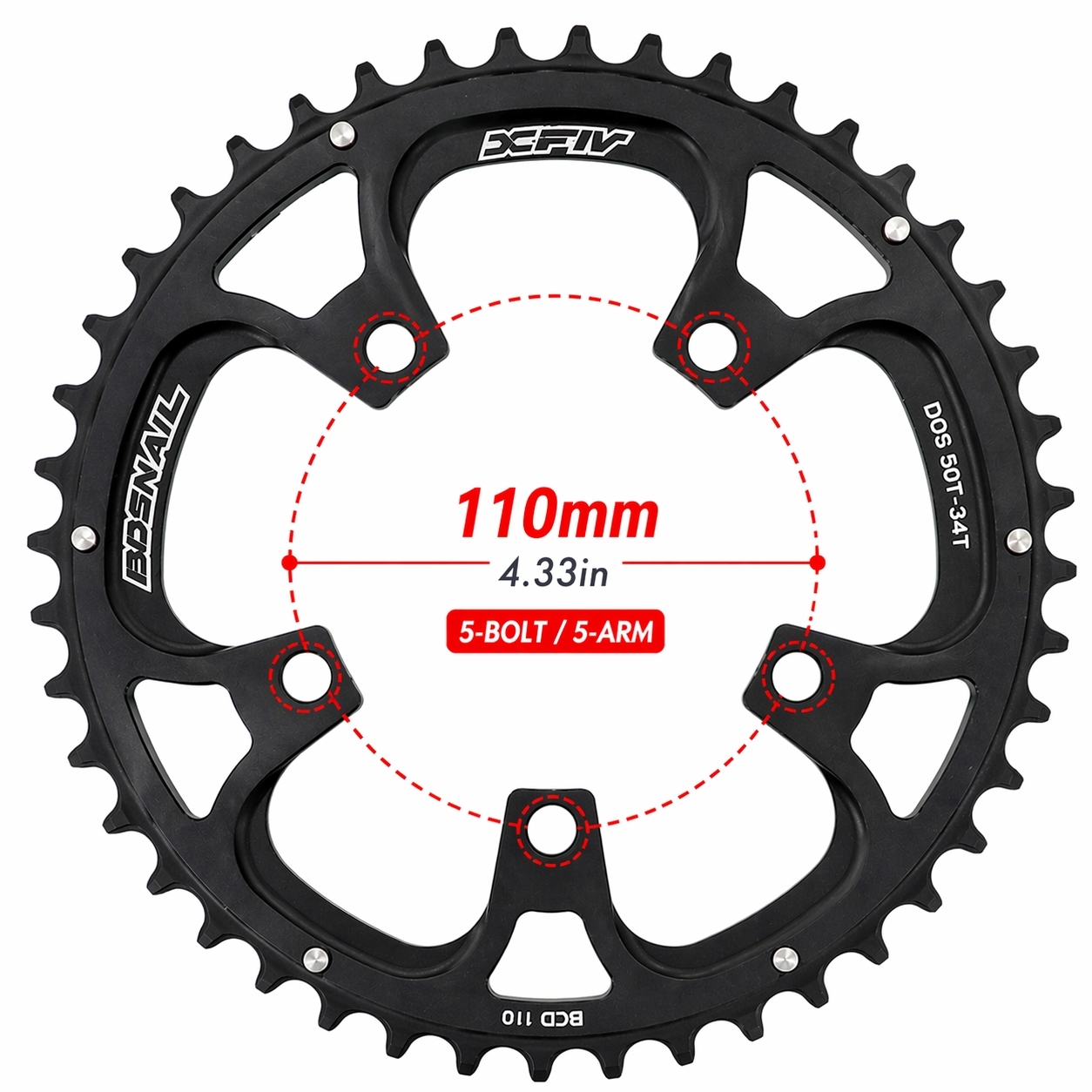 Snail 110BCD 2x Road Bike Double Chainring 50/34 52/36 53/39 54/40 Oval Round Chainring for Shimano for SRAM 8 9 10 11 12 Speed