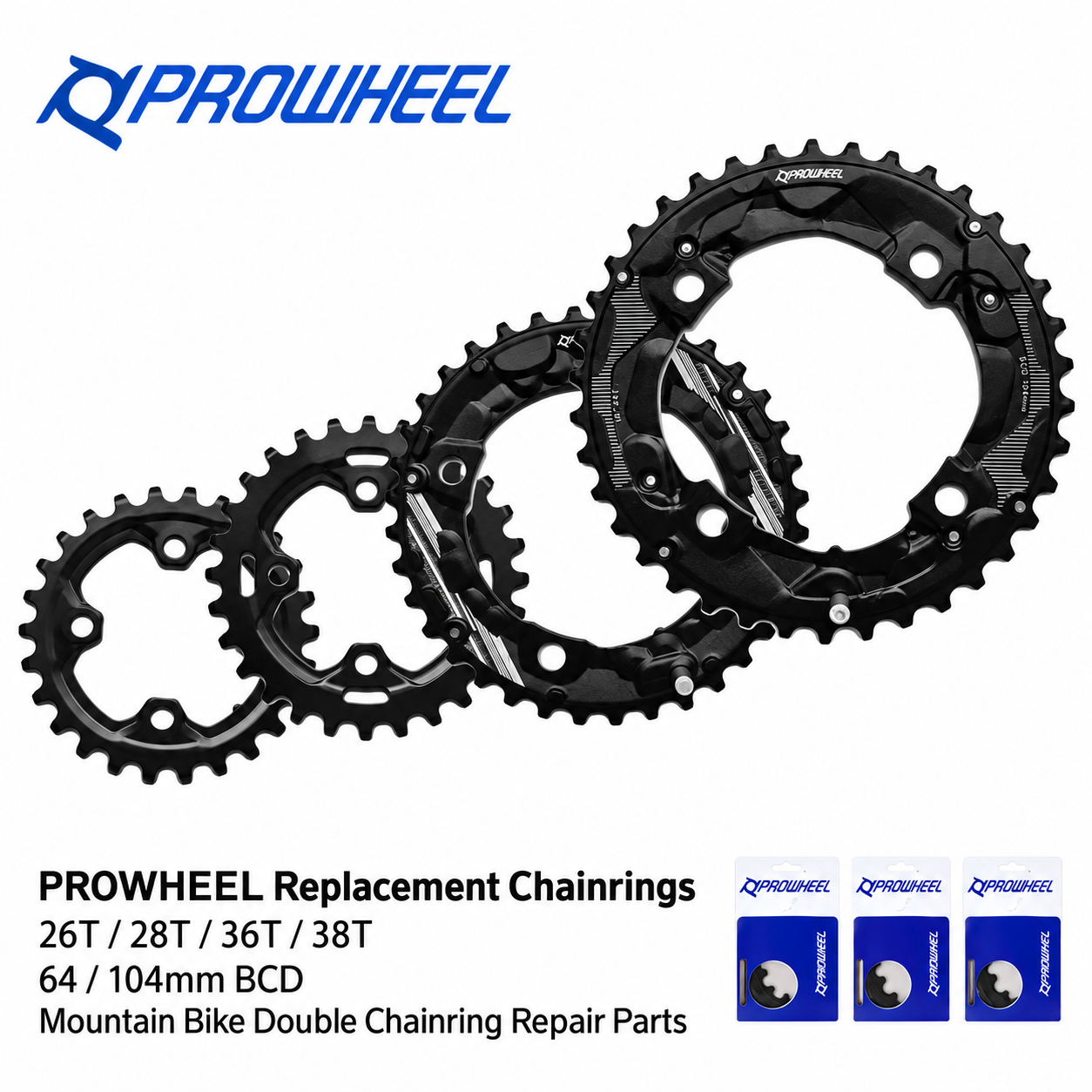 PROWHEEL 10 11-Speed Double Chainring Repair Parts 26T 28T 36T 38T