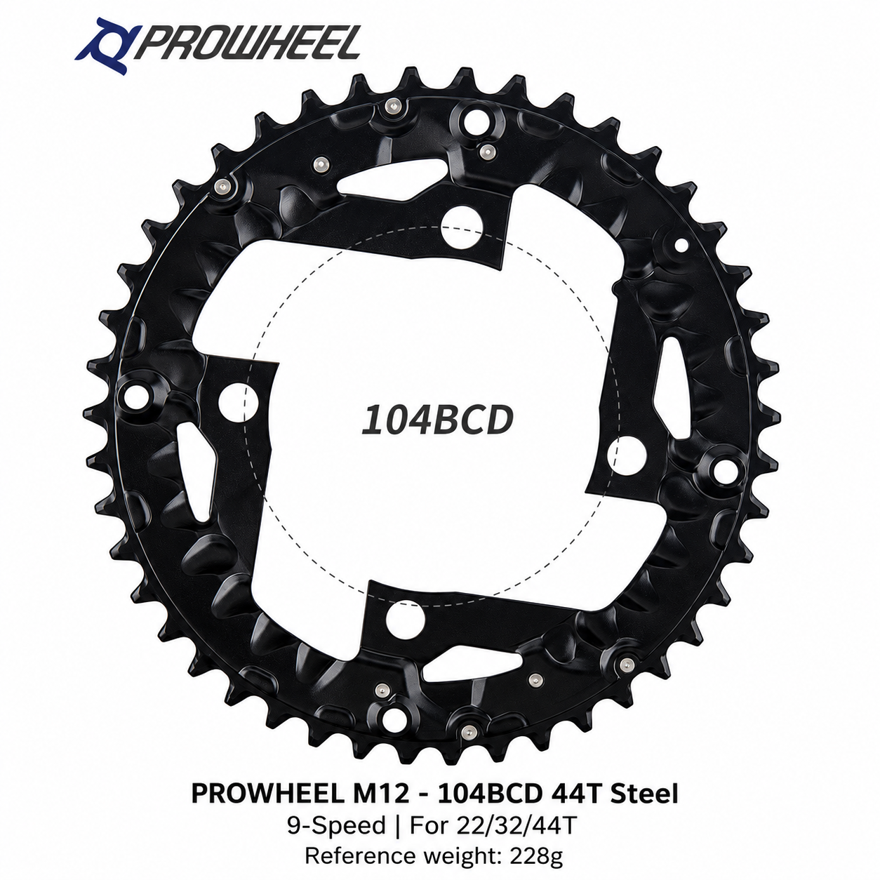 PROWHEEL Replacement Chainrings 64 96 104BCD 22-44T