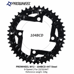 M12 - 104BCD 44T Steel - 9-Speed