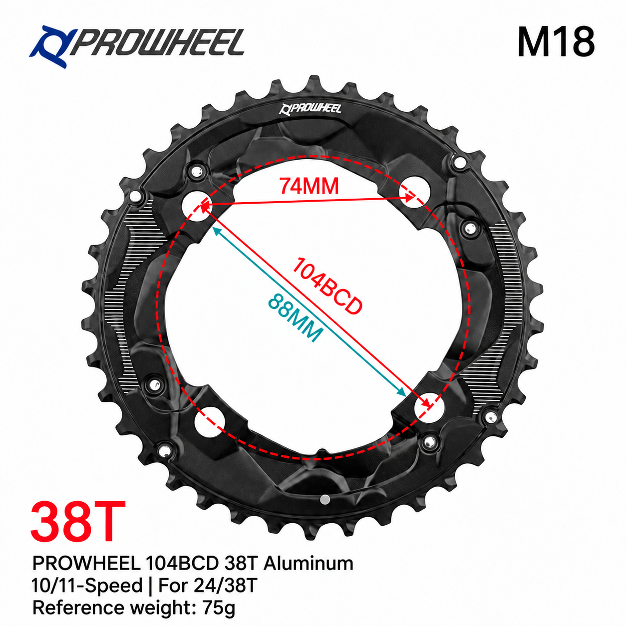 PROWHEEL 10 11-Speed Double Chainring Repair Parts 26T 28T 36T 38T