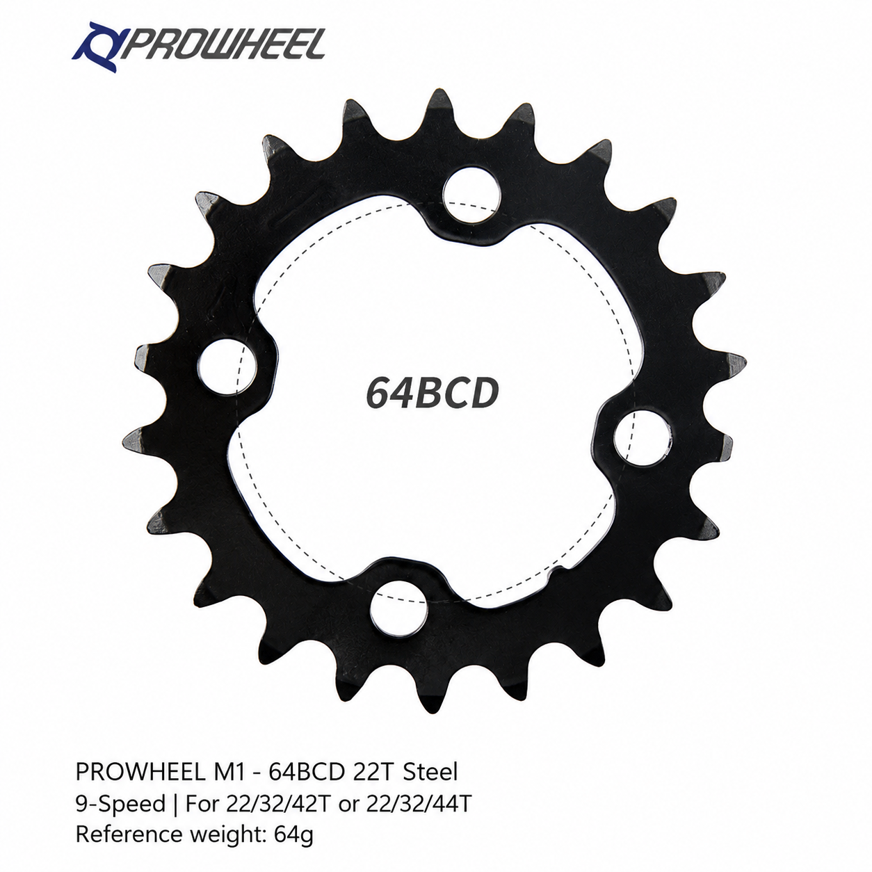 PROWHEEL Replacement Chainrings 64 96 104BCD 22-44T