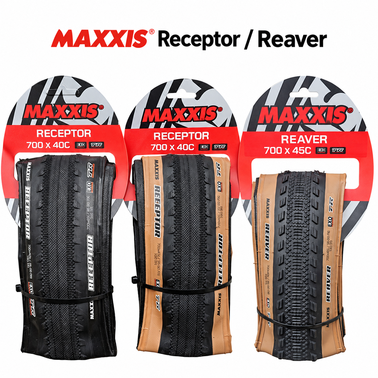 MAXXIS Receptor and Reaver EXO TR Folding Gravel Tires