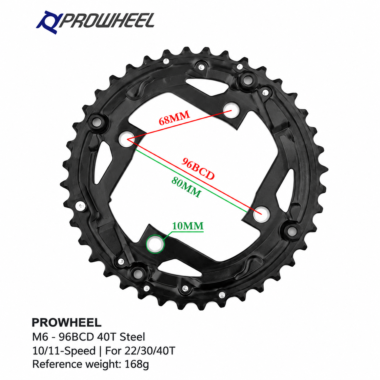 PROWHEEL Replacement Chainrings 64 96 104BCD 22-44T