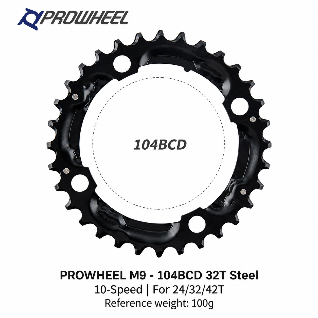 PROWHEEL Replacement Chainrings 64 96 104BCD 22-44T