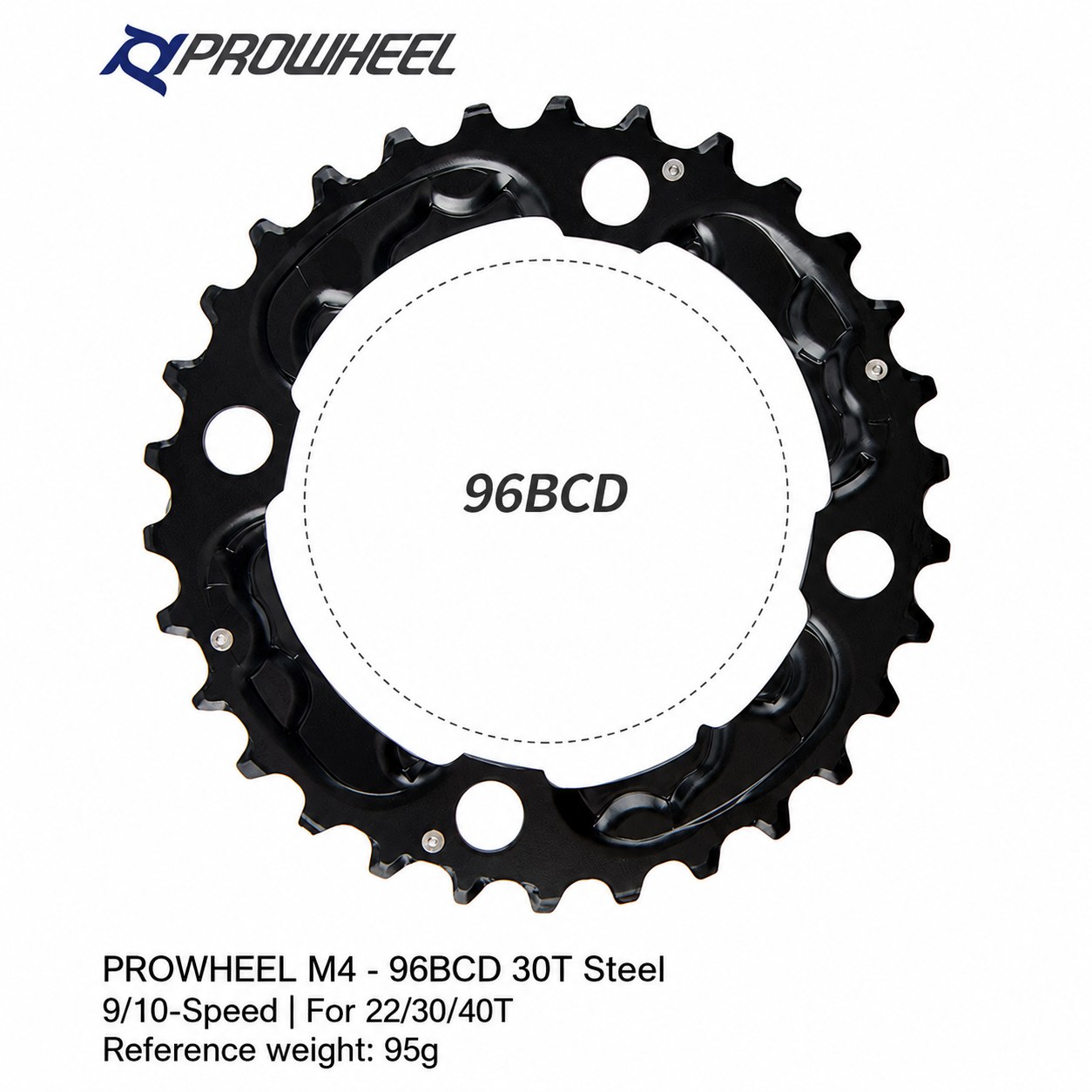 PROWHEEL Replacement Chainrings 64 96 104BCD 22-44T