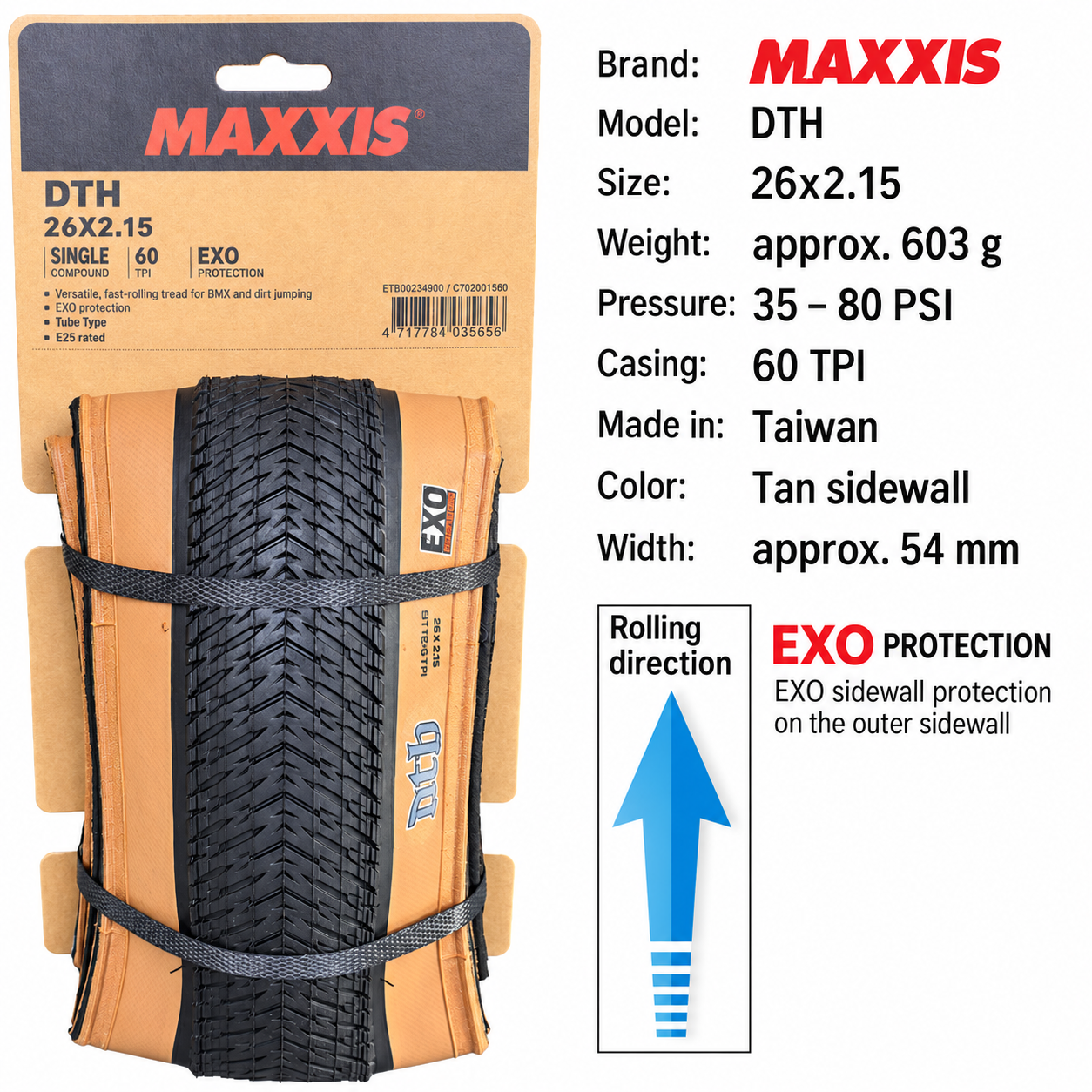 MAXXIS DTH Folding BMX and Street Tire