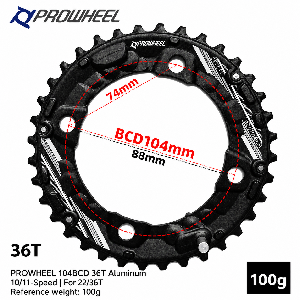 PROWHEEL 10 11-Speed Double Chainring Repair Parts 26T 28T 36T 38T