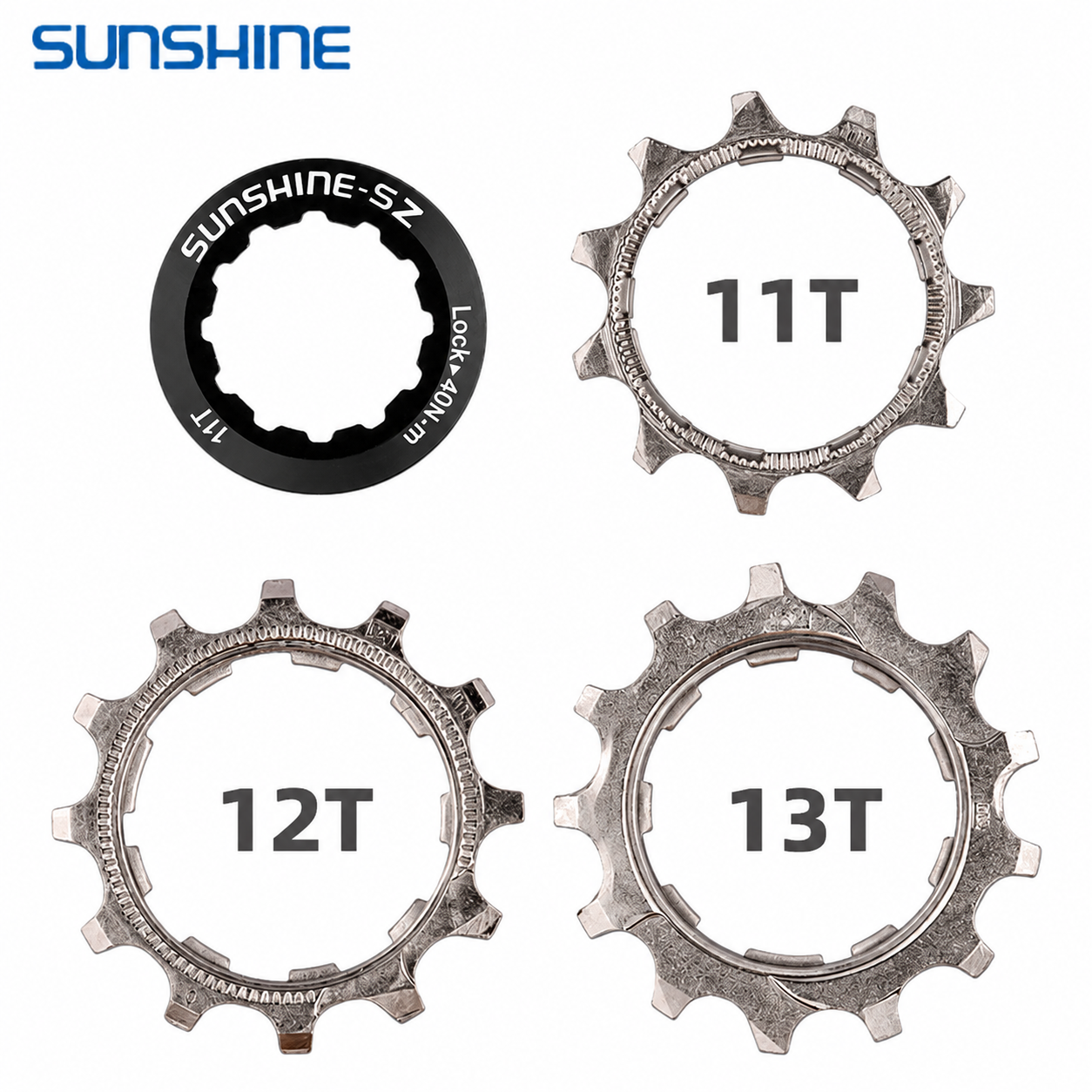 SUNSHINE Cassette Repair Sprockets 8-12 Speed 11T 12T 13T and Lockring