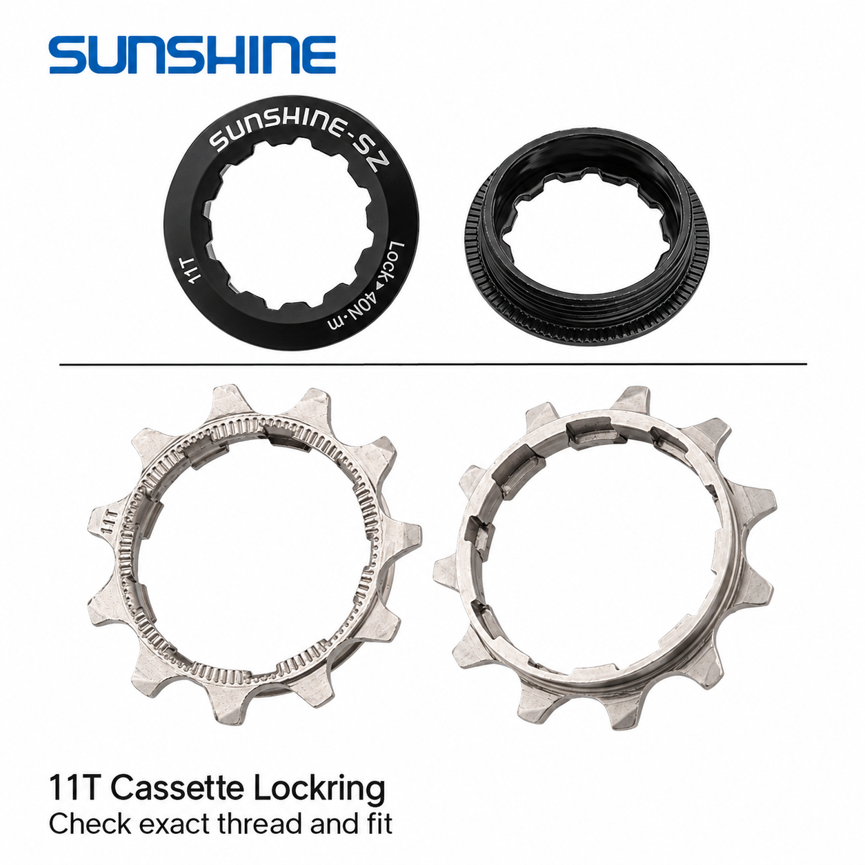 SUNSHINE Cassette Repair Sprockets 8-12 Speed 11T 12T 13T and Lockring