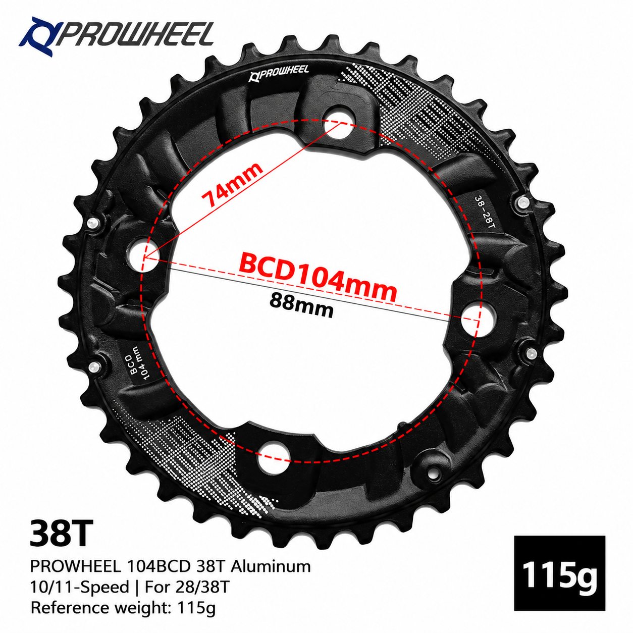PROWHEEL 10 11-Speed Double Chainring Repair Parts 26T 28T 36T 38T