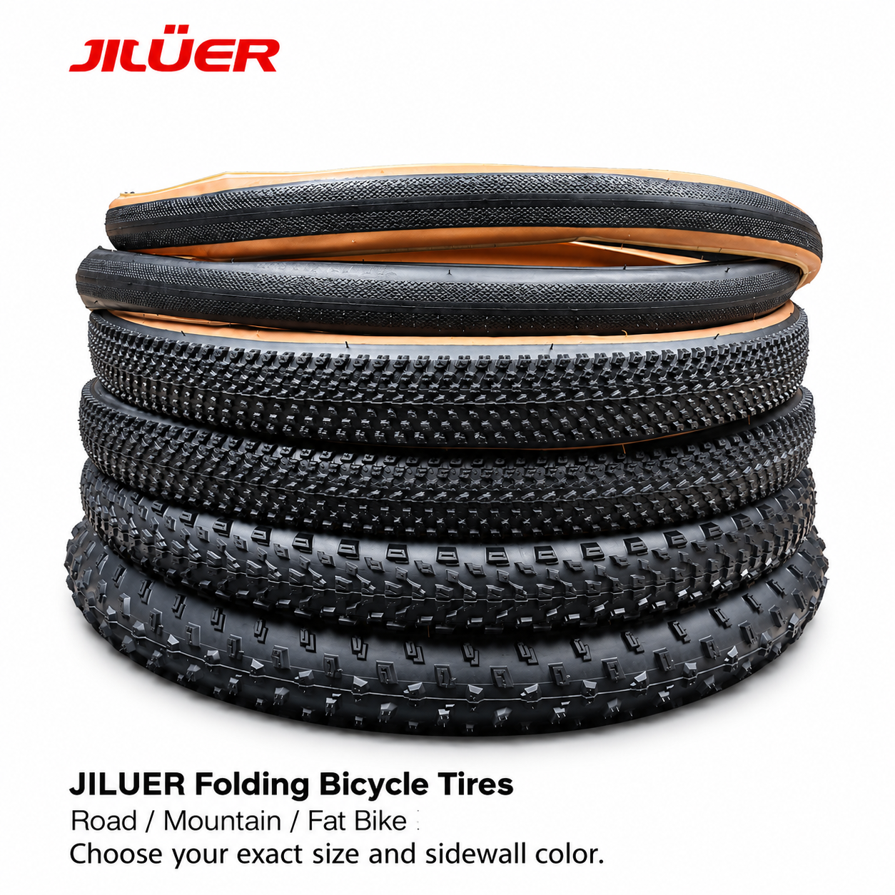 JILUER 60 TPI Folding Bicycle Tires - Road MTB and Fat Bike