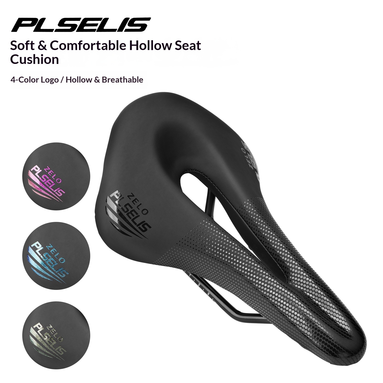 PLSELIS Bicycle Saddle Hollow Soft Seat for MTB Road Bike Folding Bike PU Foam Cushion Ergonomic Comfort Design