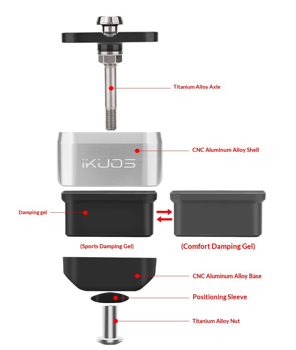 IKUOS-P-SA01 Folding Bike Rear Suspension Damper with Titanium Axle for Pline/Tline/Cline 12-Speed, CNC Machined