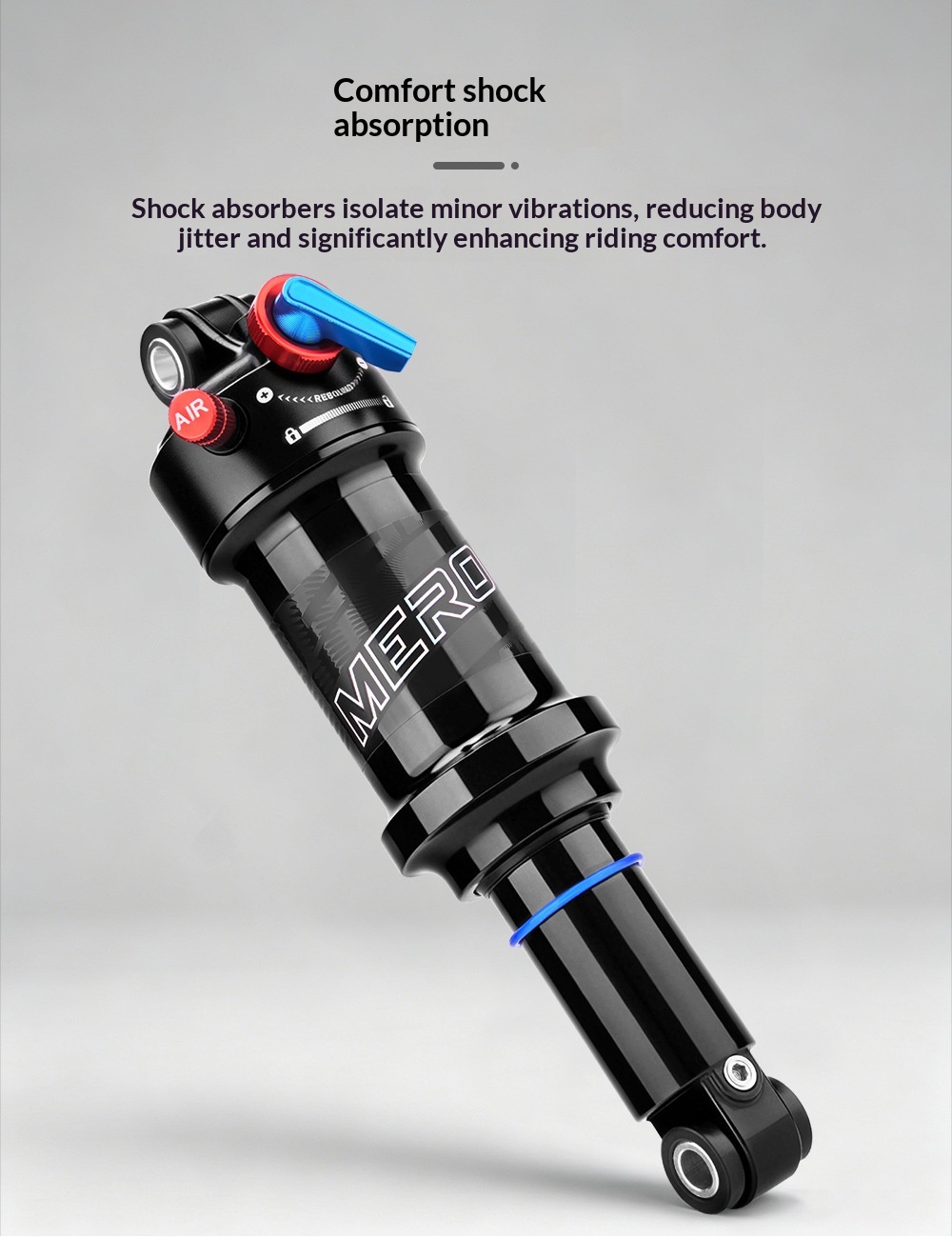 MEROCA RX-3 Air Rear Shock Absorber RX-3-AIR-SHOCK Lockout Rebound Adjustable 165/190/210mm for MTB Soft Tail Bike