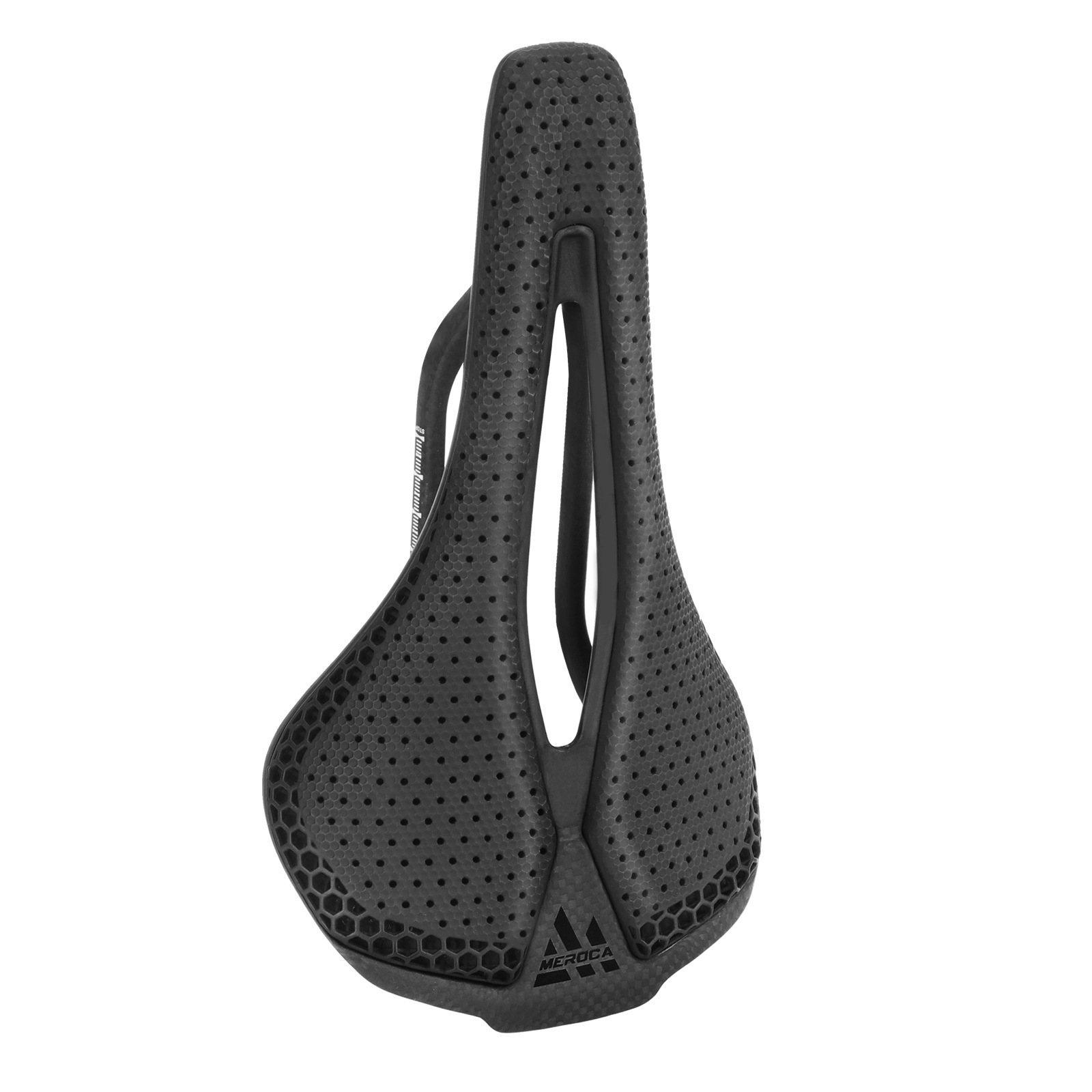MEROCA VG R1 3D Printed Bicycle Saddle, Carbon Fiber Base with Zoned Cushioning, Hollow Lightweight Road Bike Saddle, 152g