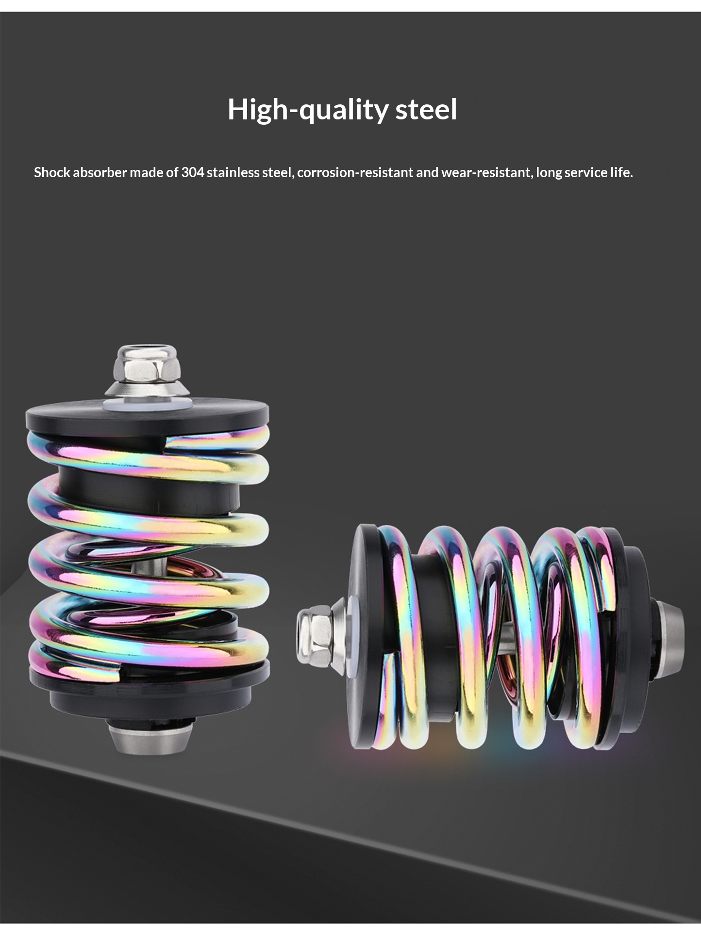 Meroca Metal Rear Shock Absorber compatible with Brompton “xiaobu”, Spring/Wave Style, Steel or Titanium Axle rear shocks