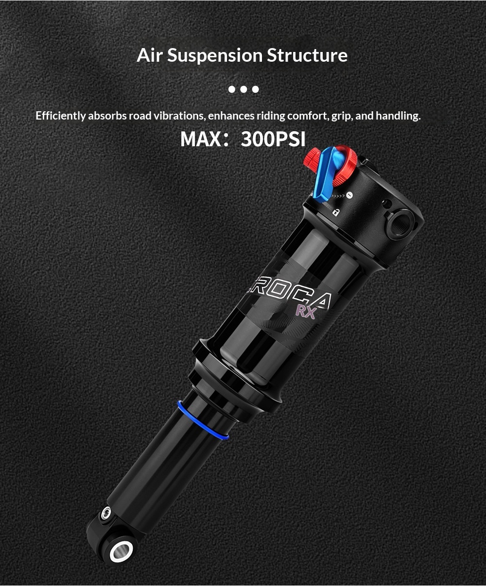 MEROCA RX-5 Trunnion Air Rear Shock 185/205mm MTB Rear Suspension with Rebound Adjustment & Lockout