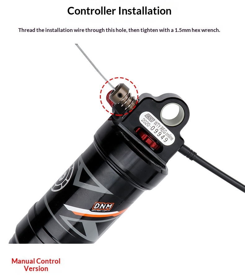 DNM AO-38RC/AO38RL  Air Rear Shock – MTB Full Suspension Air Shock, Rebound & Compression Adjustable with Lockout (165/190/200/210mm)