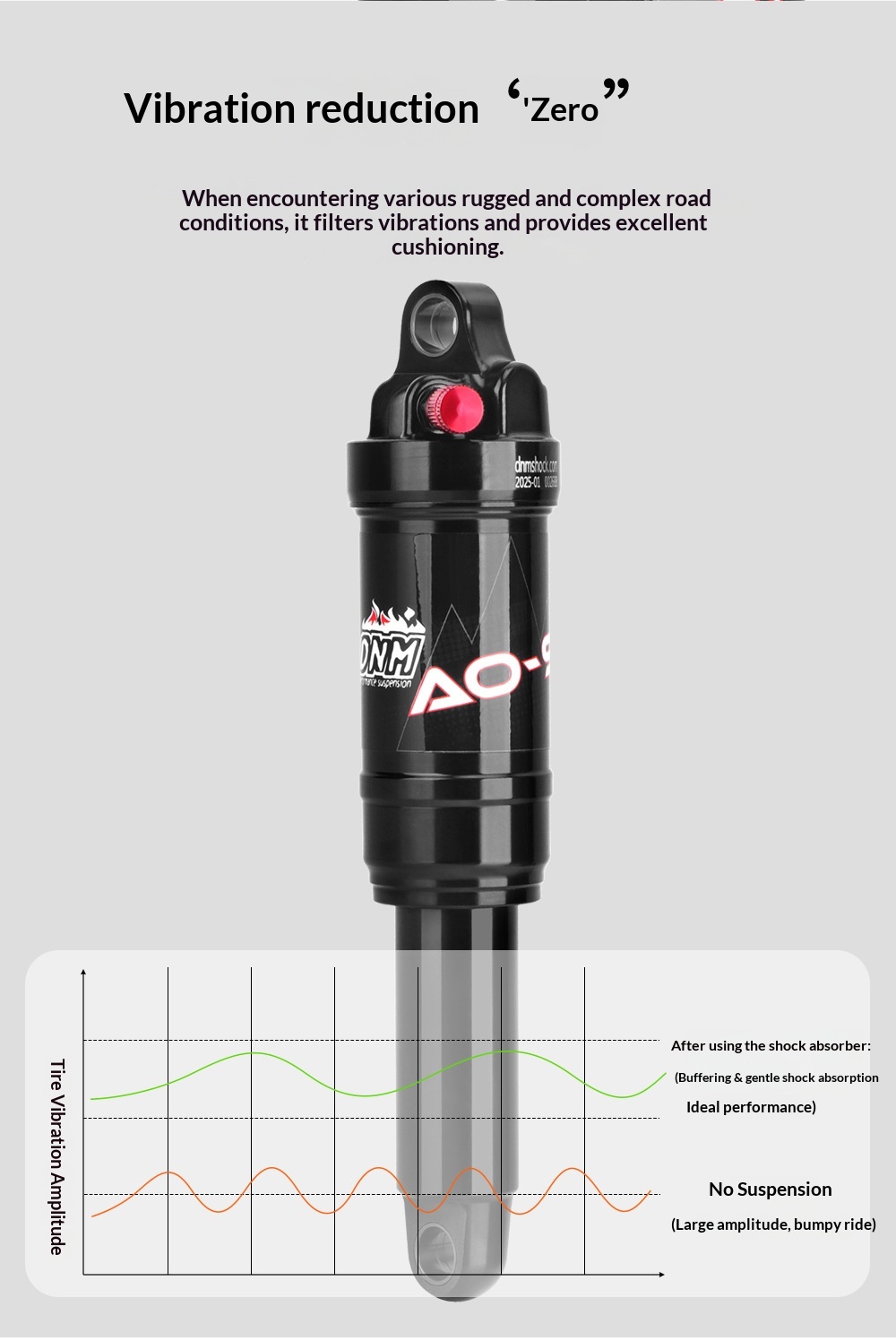 DNM AO-9 Air Rear Shock Absorber AO-9-NEW Adjustable MTB Bike Suspension 165/190/210mm