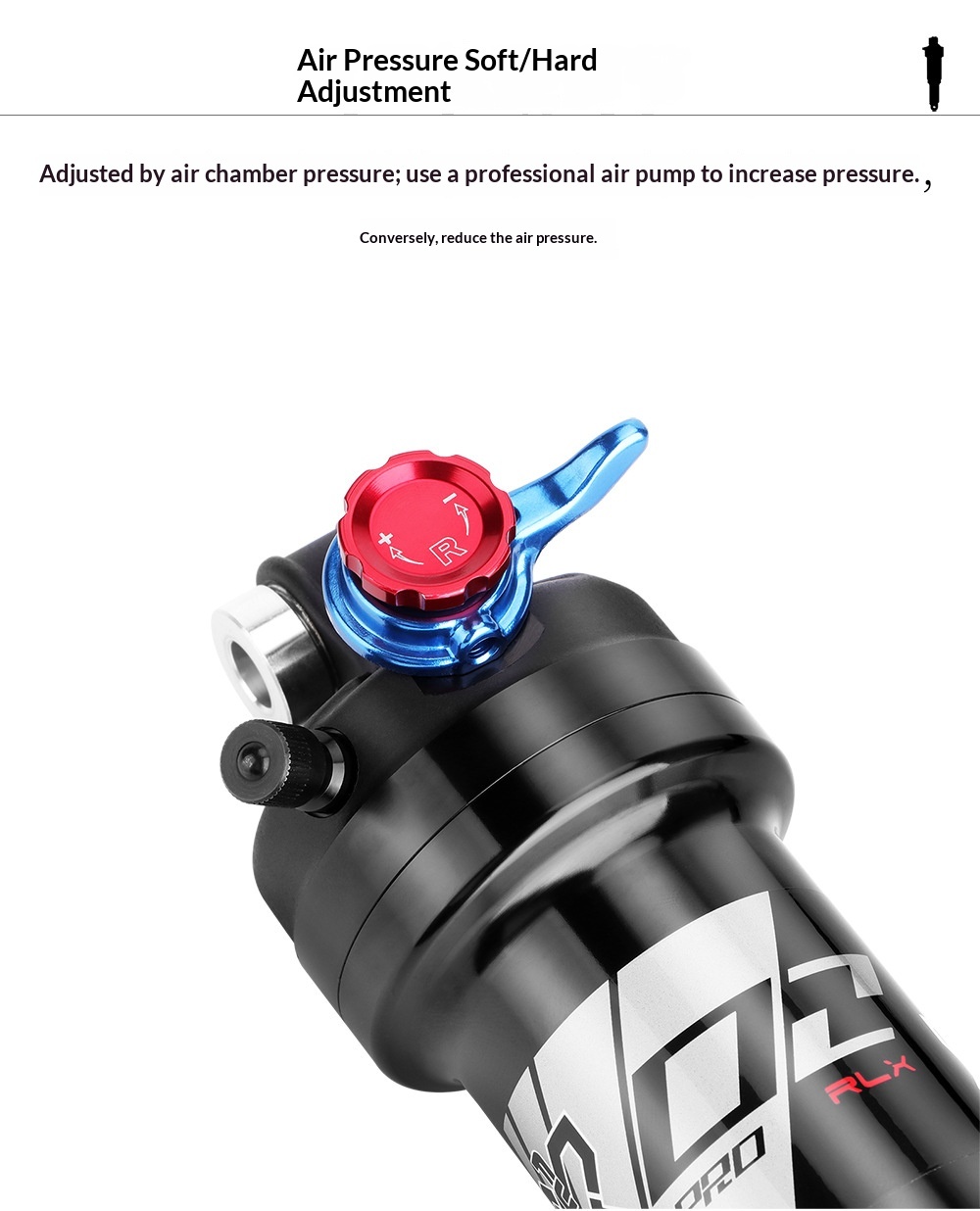 X-FUSION O2 PRO RLR Remote Air Rear Shock XF-O2PRO-RLR-190 190mm x 40mm Adjustable MTB Suspension Damper