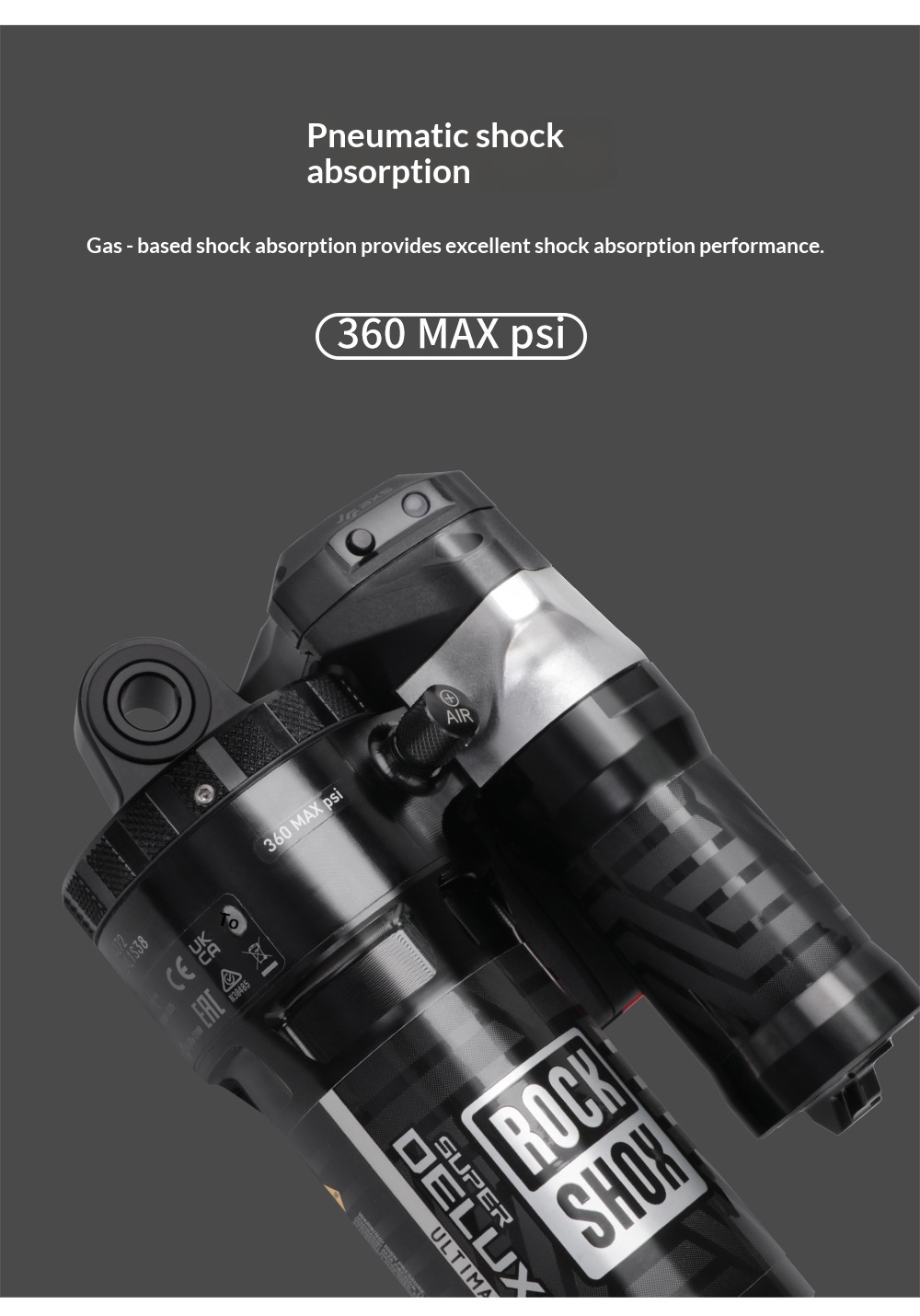 ROCKSHOX-electronic rear shock 230x65mm Super Deluxe Flight Attendant AXS Electronic Air Rear Shock for MTB Soft Tail Bike