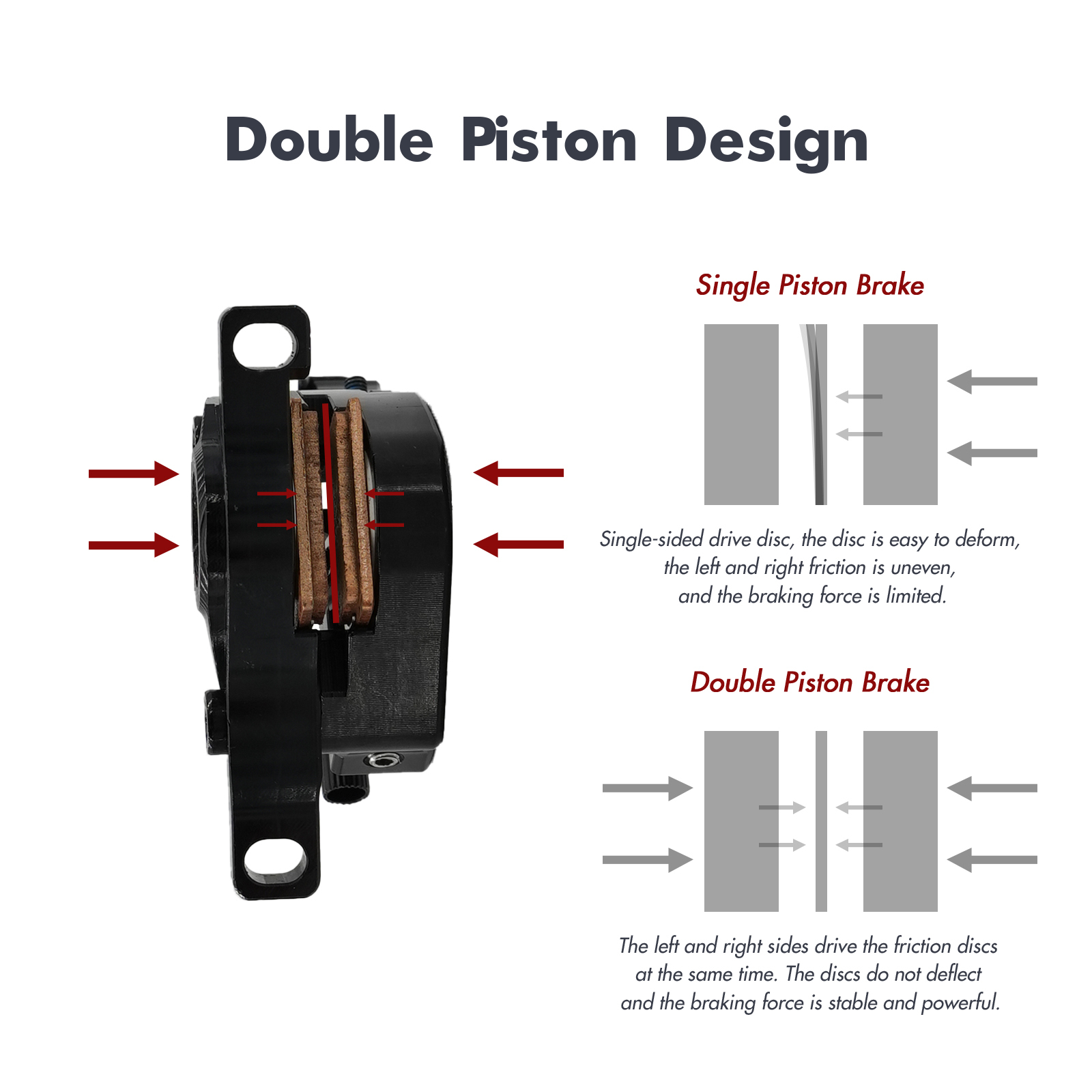 IIIPRO XC04 Dual Piston MTB Disc Brake Caliper Cable Pull Hydraulic IS PM Mount Front Rear Mountain Bike Brake