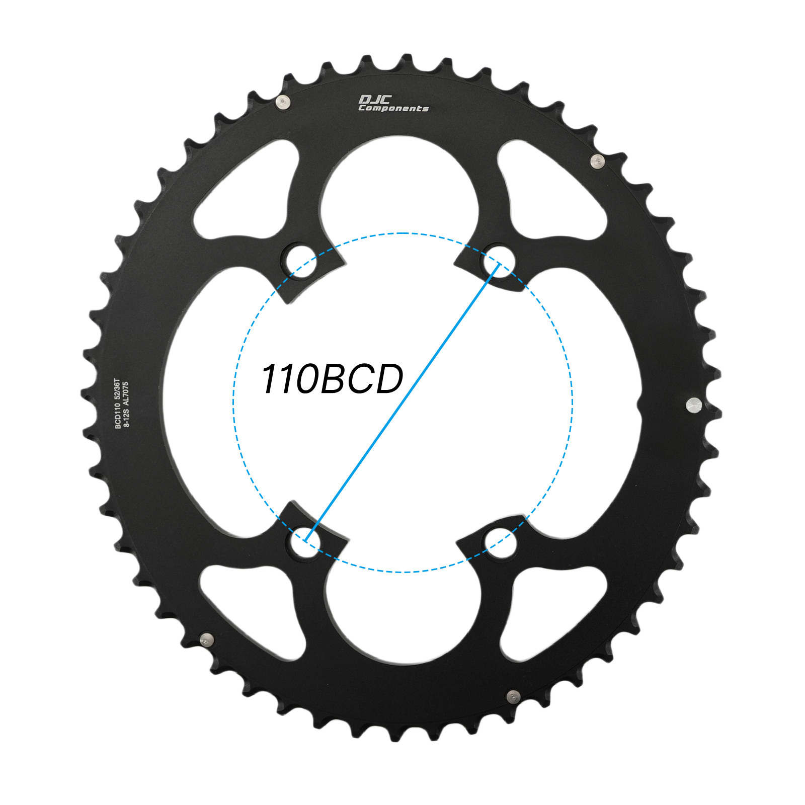 DJC 110BCD 4-Bolt Road Bike Double Chainring Round Oval 50-34T 52-36T 53-39T 54-40T for Shimano 105 Ultegra Dura Ace R7000 R8000 R9100 R9200