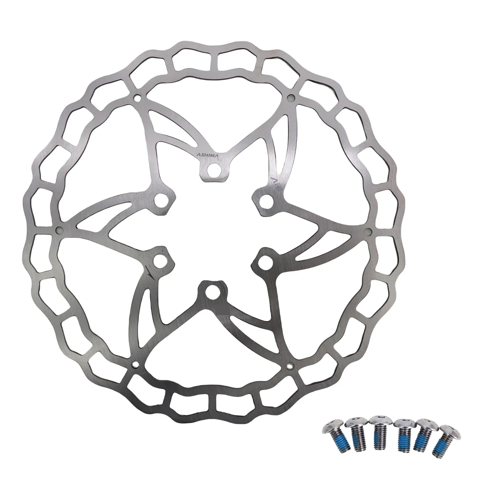 ASHIMA ARO 09 Brake Disc Rotor Ultralight Only 64g MTB Bike Stainless Steel 140mm 160mm 180mm 203mm with 6 Bolts Black Red 1PC
