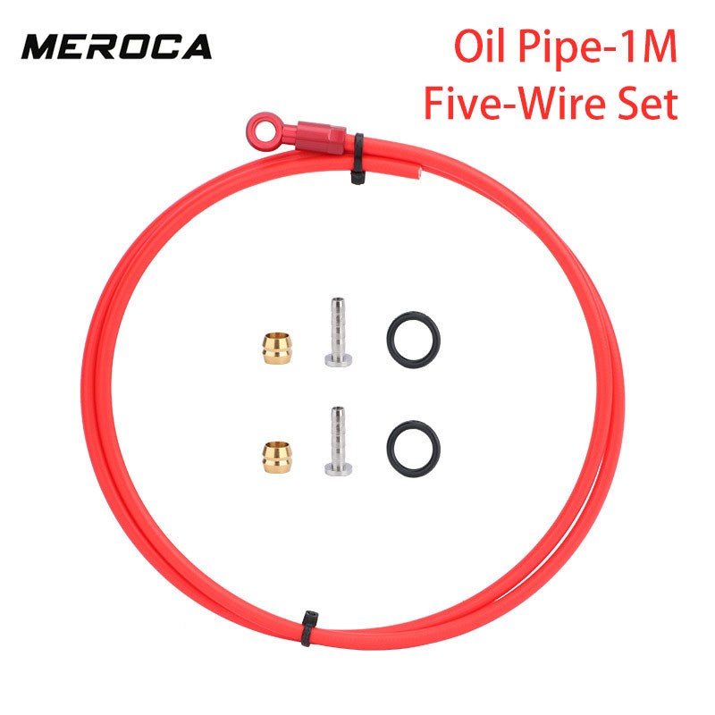 MEROCA Mountain Bike Brake Oil Hose Extended 5mm Hydraulic Disc Brake Oil Hose Five-Line Set, 1/2M Length