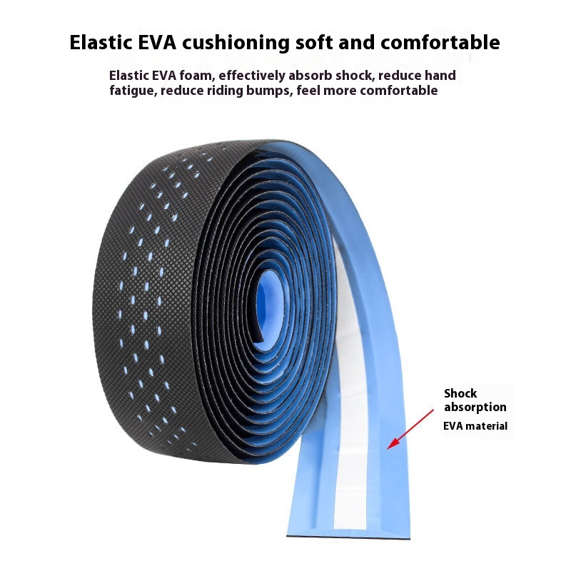 TOOPRE Road Bike Handlebar Tape, Fixed Gear Bike Tape Anti-Slip Breathable Sweat-Wicking Silicone Curved Bar Perforated Tape