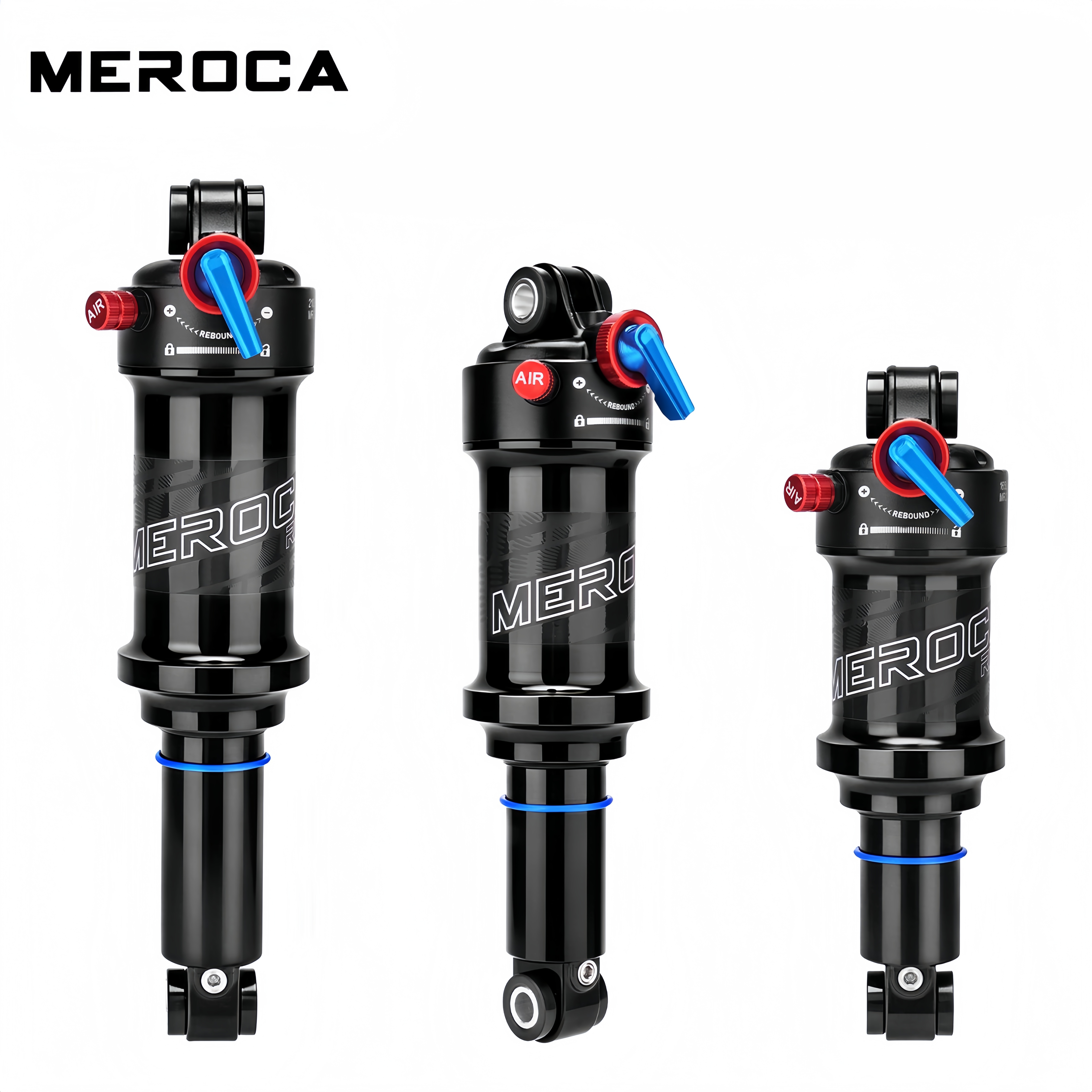 MEROCA RX-3 Air Rear Shock Absorber RX-3-AIR-SHOCK Lockout Rebound Adjustable 165/190/210mm for MTB Soft Tail Bike