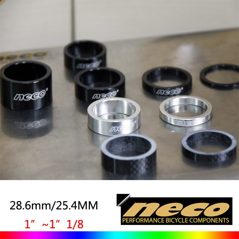 Neco 1.125/1 Inch 25.4/28.6mm 20/10/5/3/2mm Bicycle Fork Headset Carbon Fiber Bike Fork Adjust Dust Cover Spacer Washer