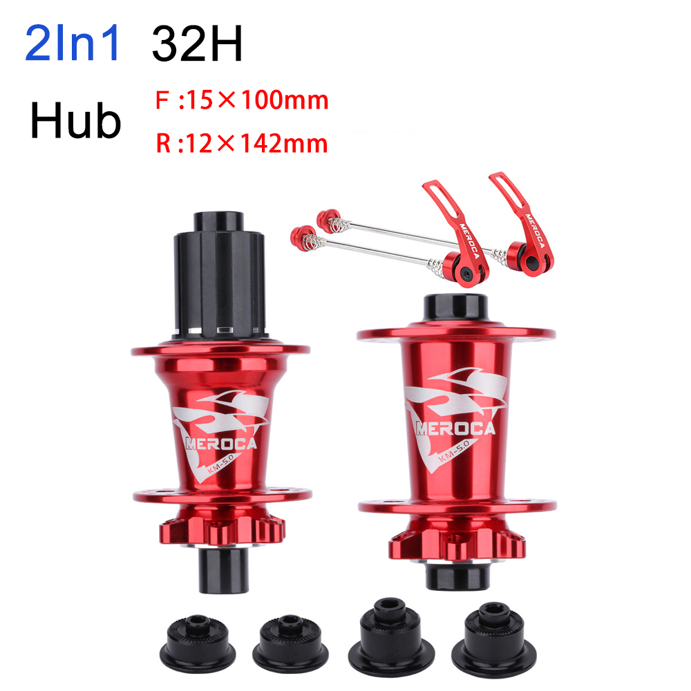 MEROCA Mountain Bike Quick Released/Thru Axle Hub 32 Holes 6pawls Sealed 5 Bearings 100/142mm 100/135mm QR/TA MTB Disc