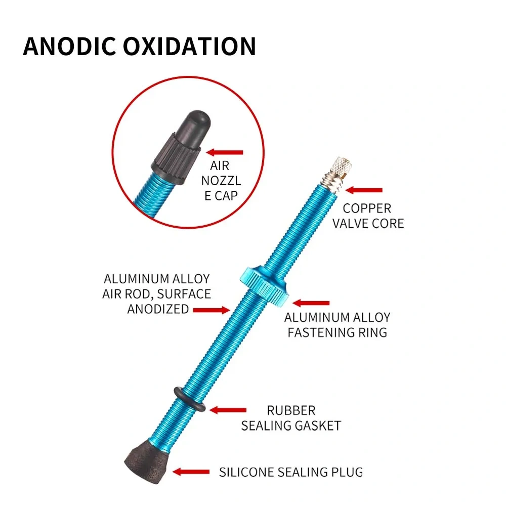 VXM Bicycle Vacuum Valve 40mm/60mm/80mm Road Bicycle Tire Valves Alloy MTB Road Bike Tubeless Air Valve Vacuum Nozzle Cycling