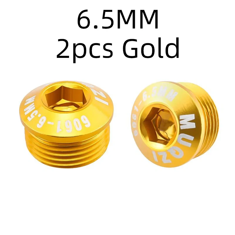 MUQZI 2PCS Bicycle Pedal Cover Bolts M14x5/6.5/9mm Aluminum Bike Pedal Dust-protection Screw MTB Road Cycling Repair Parts