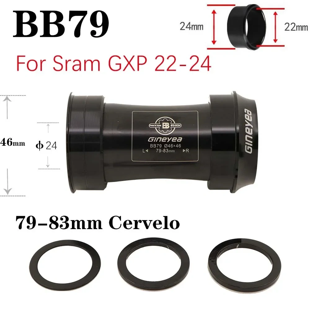 Gineyea Bottom bracket bike BB30 PF30 BB86 B79 BB386 for shimano for sram gxp press fit bearing 24mm 22 19 mm 42mm 46 MTB