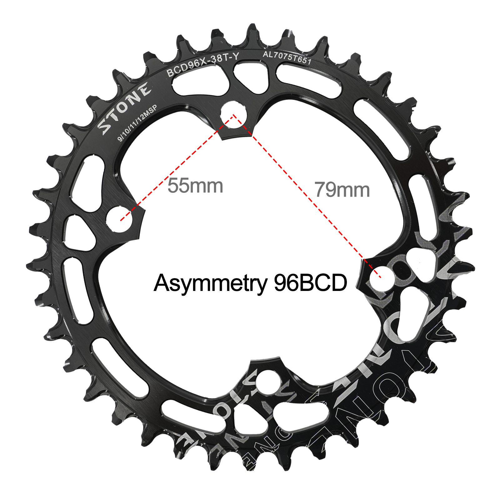 Stone Bike Chainring 96BCD Round Oval for Deore M7000 M8000 M9000 M9020 M5100 MTB Bike Chain Wheel 30t 34 36 38 40 42 44 46T 48T 96bcd 12 Speed
