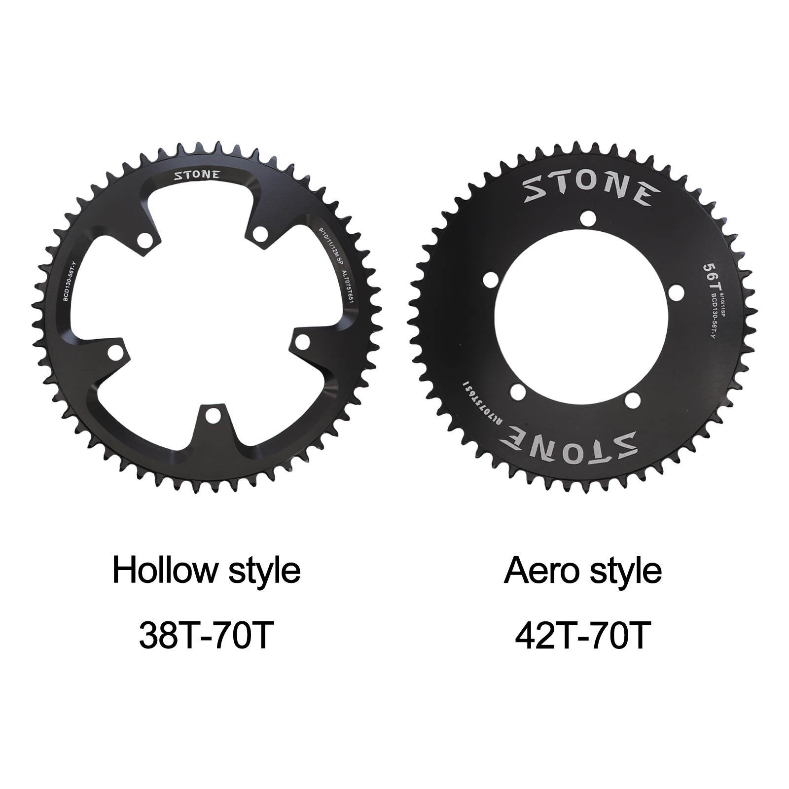 Stone Round Bike Chainring 130 BCD for Brompton 3sixty Shimano 5700 6700 38 40 48 52 54 56T 58T 60T 62t 64t 66t 68t 70t Road Bike Folding 130bcd
