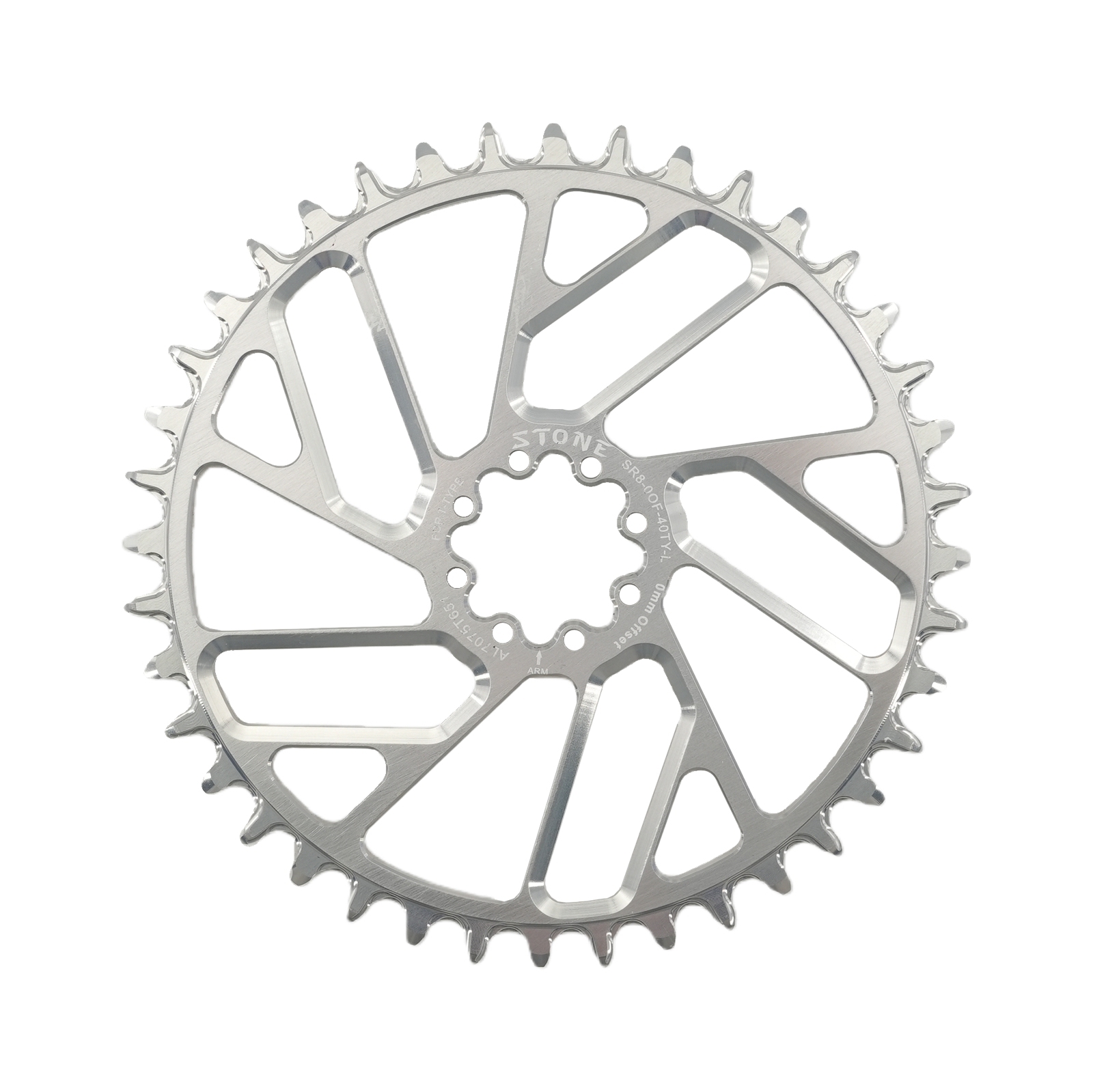 Stone Bike Chainring for AXS Flattop T-type Chain 12S 0mm Offset Direct Mount Round for Sram X0 XX SL GX 38T To 48T Hollow Aero Style
