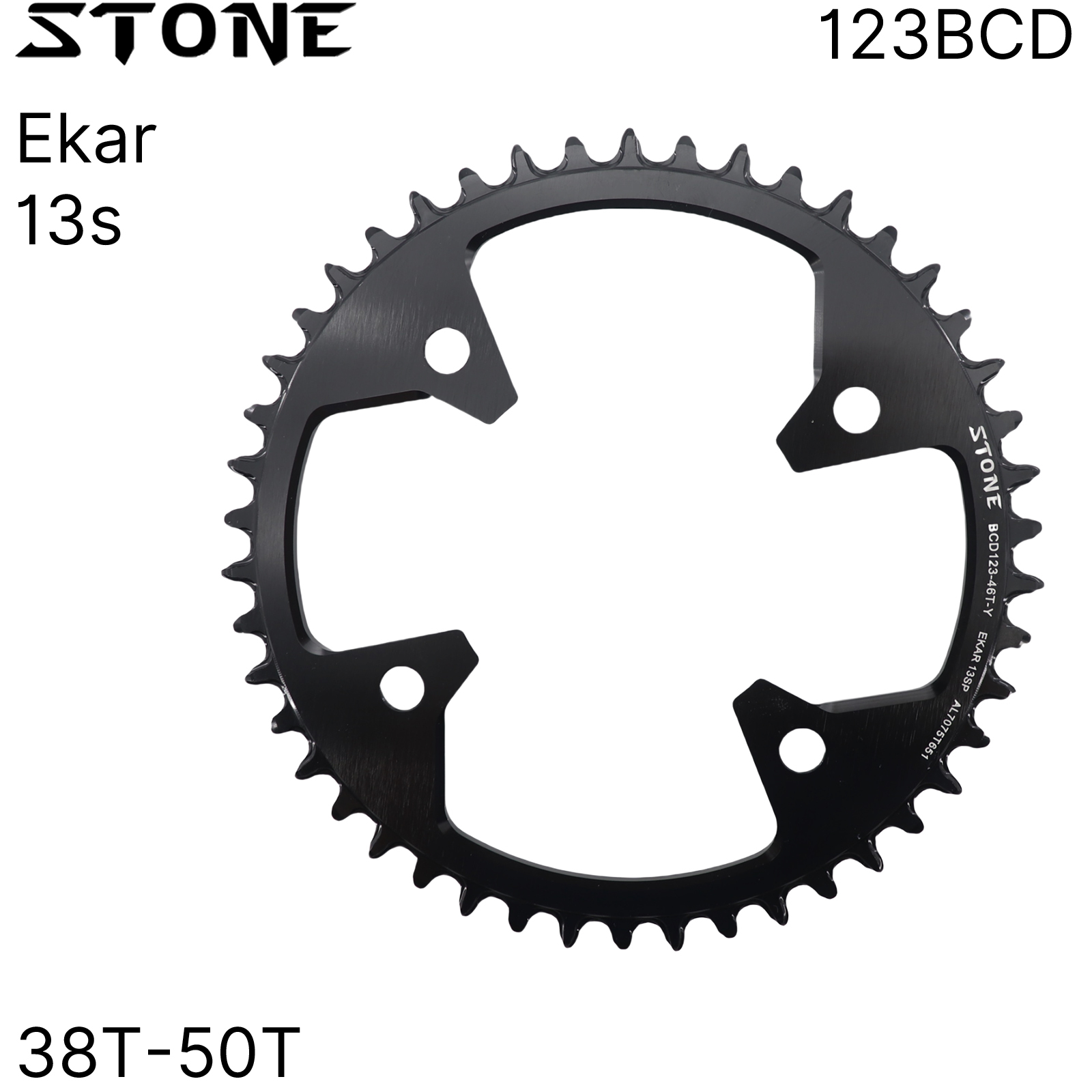 Stone 123BCD Bike Chainring Round for Campagnolo for Ekar Crank Gravel Road 1x13 Crankset for CP 13 Speed C13 Chain