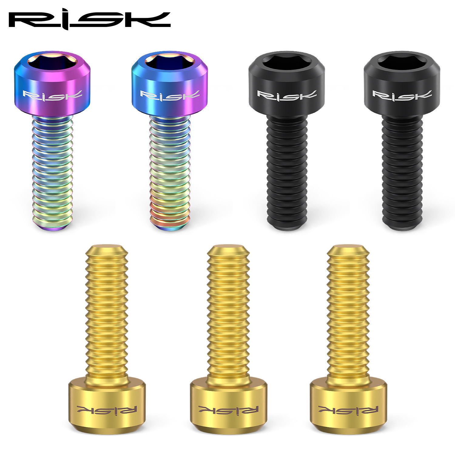 RISK M6x16/18/20 Mountain Bike Disc Brake Caliper Fixing Screws Titanium Alloy Brake Screws
