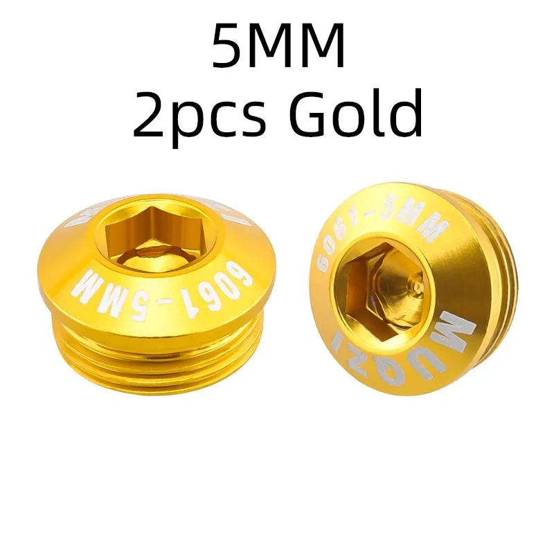 MUQZI 2PCS Bicycle Pedal Cover Bolts M14x5/6.5/9mm Aluminum Bike Pedal Dust-protection Screw MTB Road Cycling Repair Parts