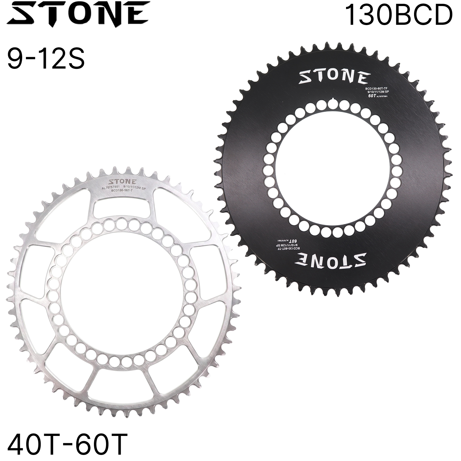 Stone Chainring 130BCD for Brompton for Sram Red Shimano 5700 6700 Oval 40 42 44 46 48 50 52 54 56 58T 60T Road Folding Bike Chainwheel
