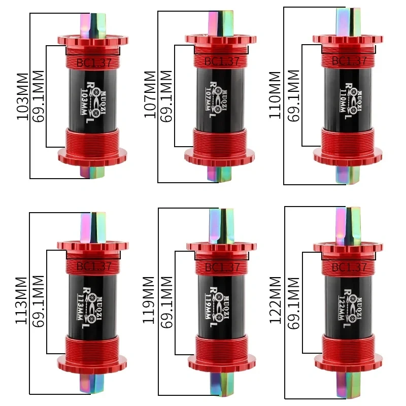 MUQZI Titanium Alloy Bottom Bracket BB68 103 107 110 113 119 122mm Ceramics Square Taper Bottom Bracket 68mm